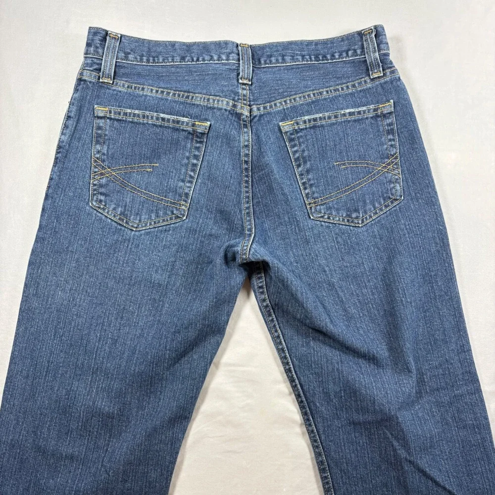 Roebuck & Co Mens Slim Straight Leg Blue Denim Jeans 32x30 PF-8185A Medium Wash